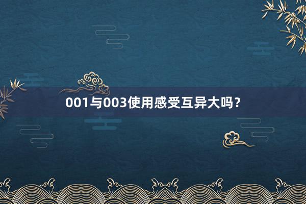 001与003使用感受互异大吗？